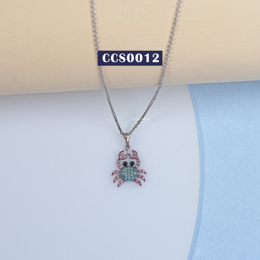 Lab Colored Diamond Crab Pendant