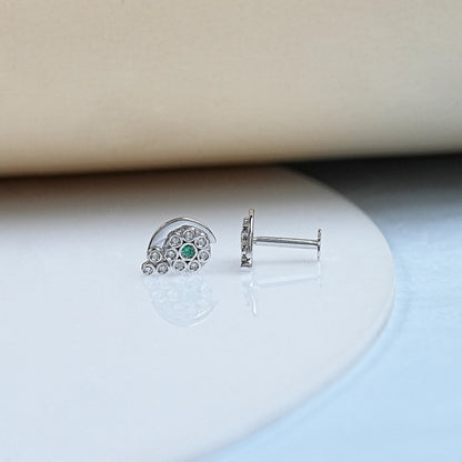 Round Diamond Snail Shaped Stud