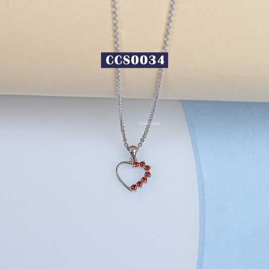 Red Gemstone Heart Pendant