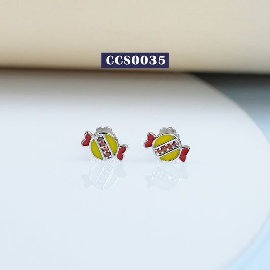 Toffee Enamel Stud Earrings