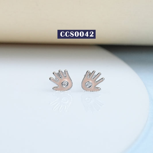 High Five Hand Enamel Stud Earrings