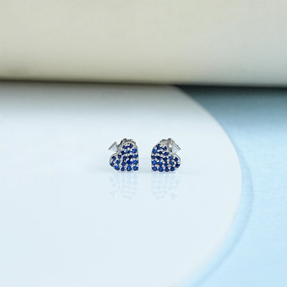 Sapphire Round Spade Suit Stud