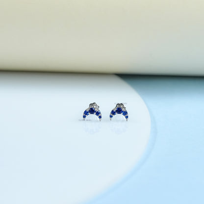 Sapphire Crescent Moon Earrings