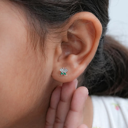 Minimalist Gemstone And Diamond Butterfly Earrings