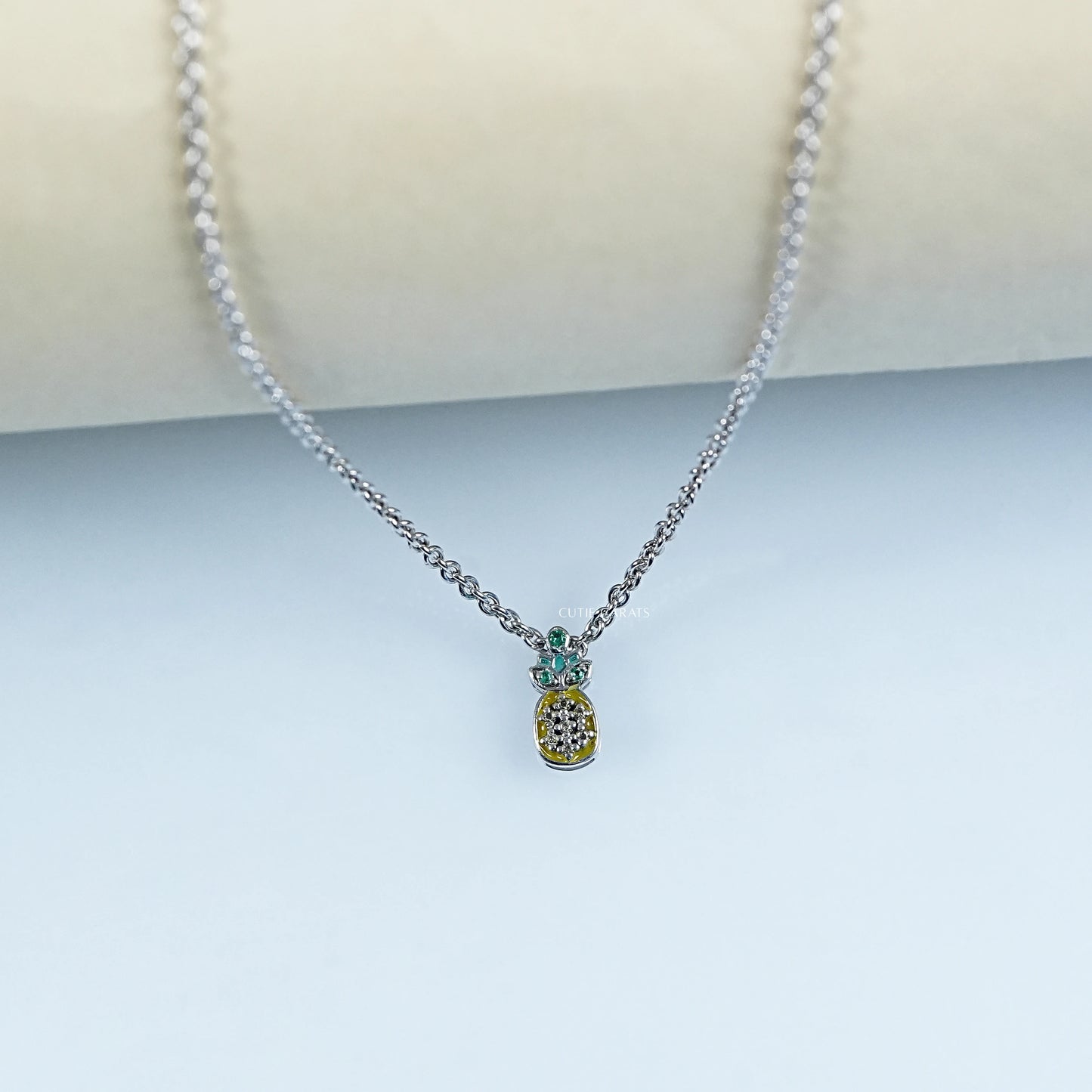 Round Cut Gemstone Pineapple Fruit Shape Kids Pendant