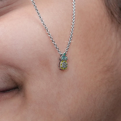Round Cut Gemstone Pineapple Fruit Shape Kids Pendant