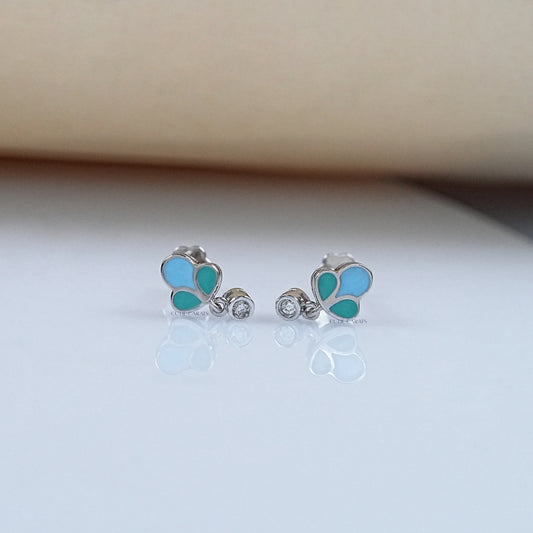 Colored Enamel Stud Earrings For Toddler