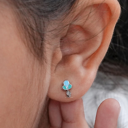 Colored Enamel Stud Earrings For Toddler