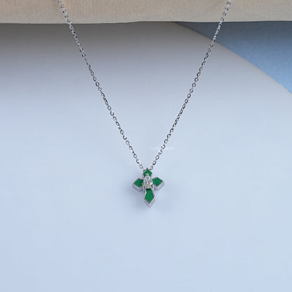 Pear Cut Lab Grown Diamond Cross Necklace