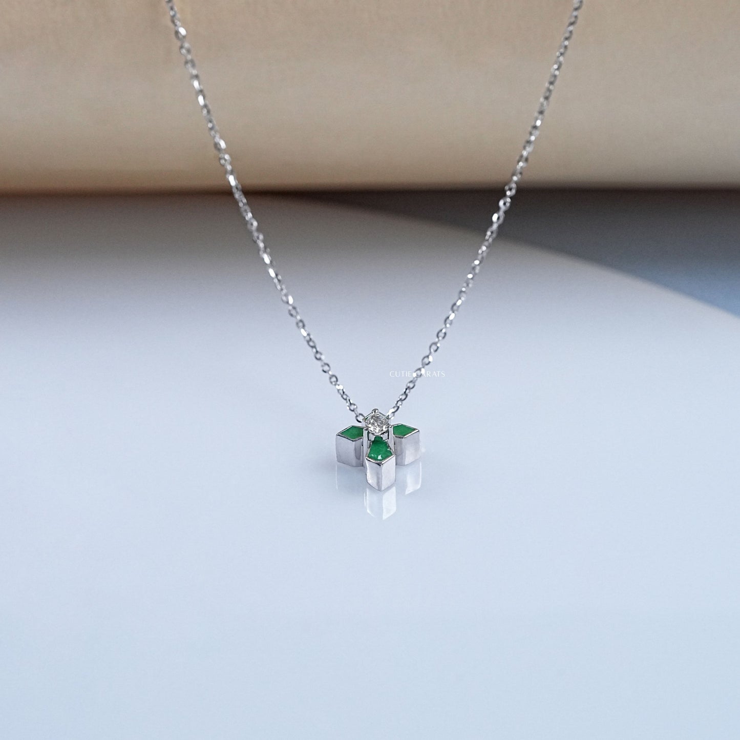 Pear Cut Lab Grown Diamond Cross Necklace