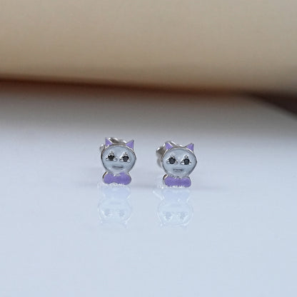 Cat Shape Enamel Stud For Kids