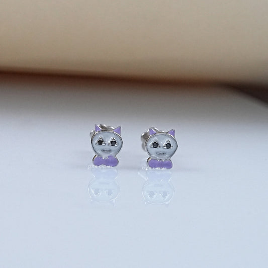 Cat Shape Enamel Stud For Kids