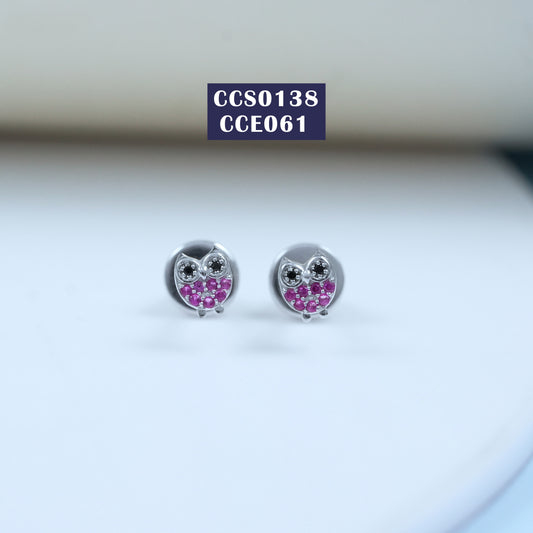 Owl Shape Gemstone Stud Earrings