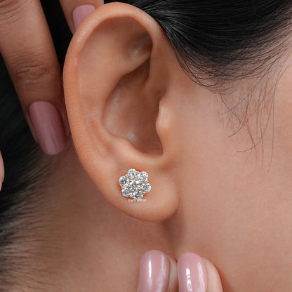 Round Cut Lab Diamond Floral Studs