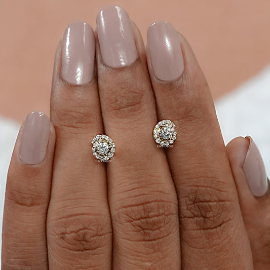 Round Cut Spiral Studs Earrings