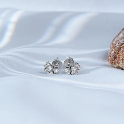 Round Cut Cluster Drop Earrings