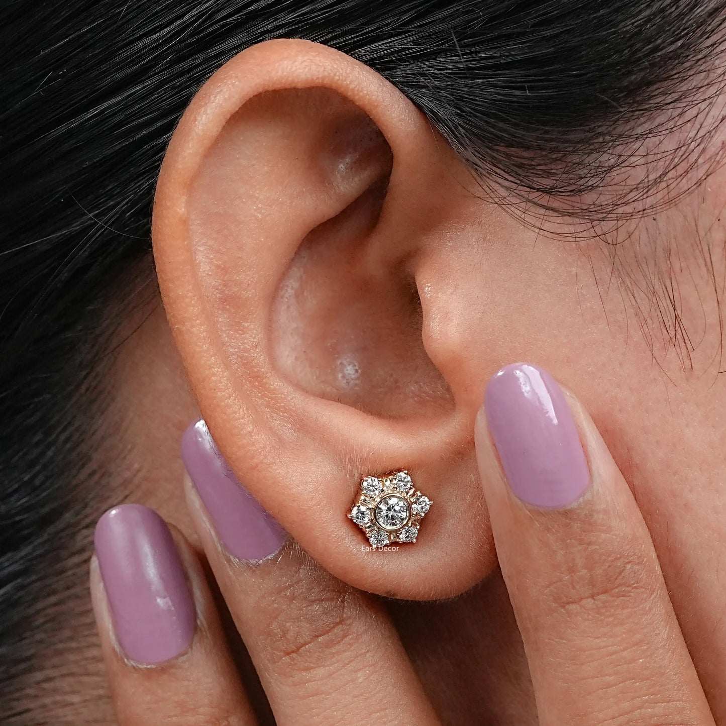 Round Cut Lab Minimalist Stud Earrings