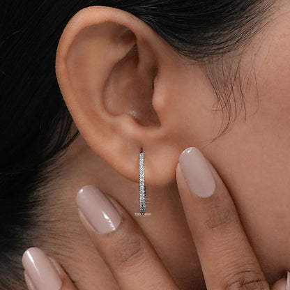 Round Lab Diamond Hoop Earrings