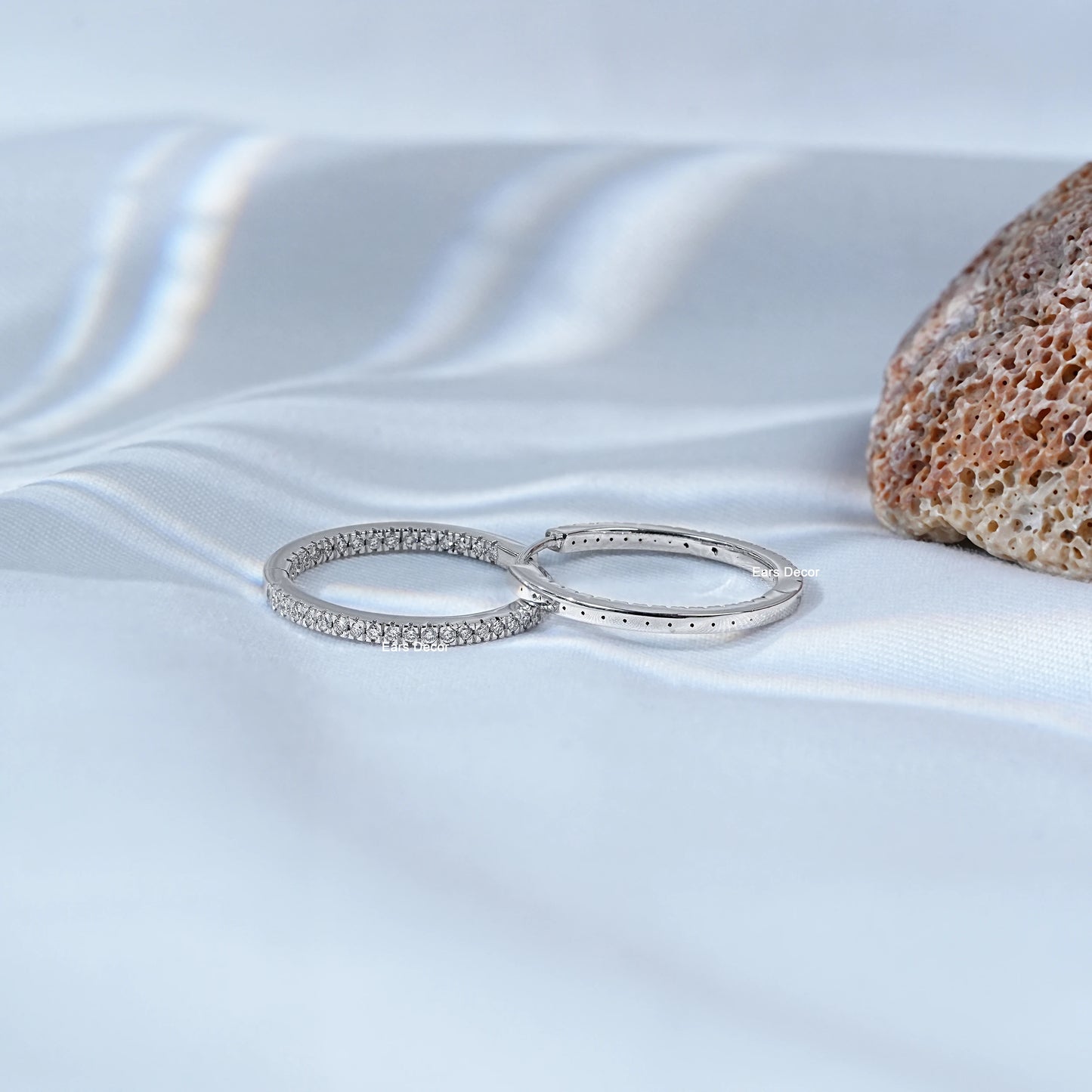 Round Lab Diamond Hoop Earrings