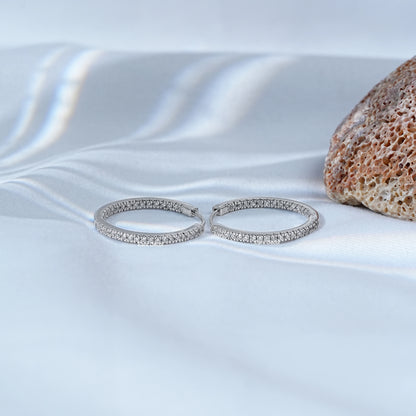 Round Lab Diamond Hoop Earrings