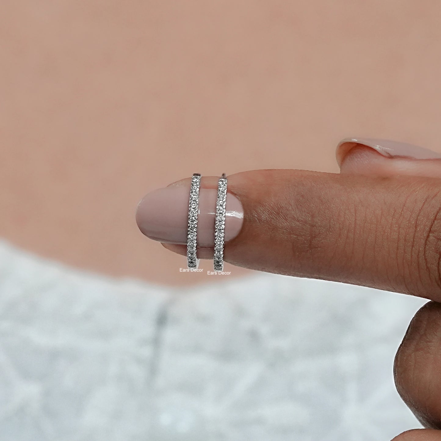 Round Cut Lab Hoop Earrings