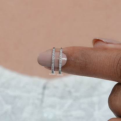 Round Cut Lab Hoop Earrings