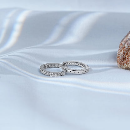 Round Cut Lab Hoop Earrings