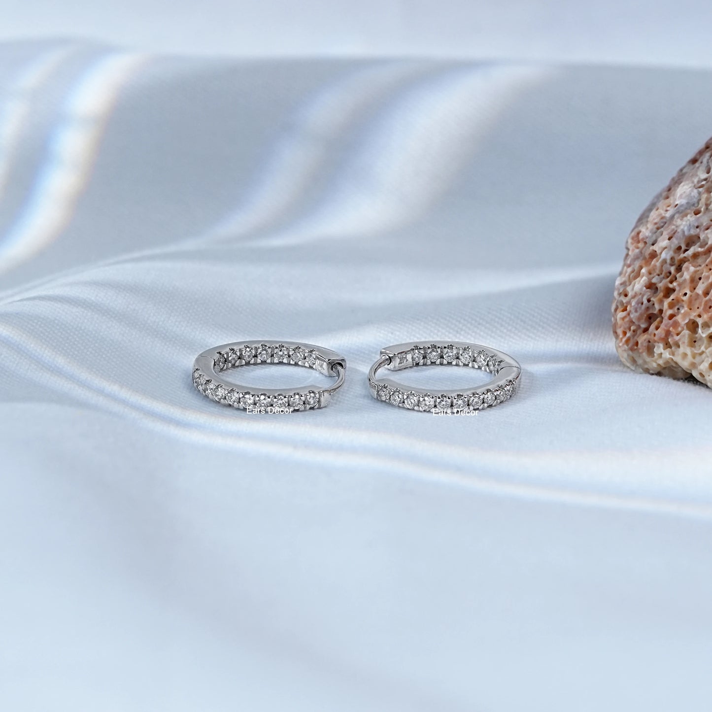 Round Cut Lab Hoop Earrings