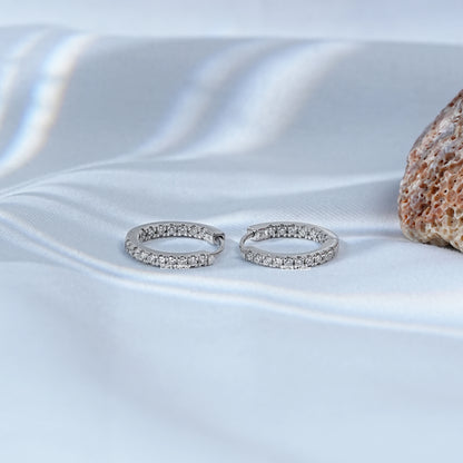 Round Cut Lab Hoop Earrings