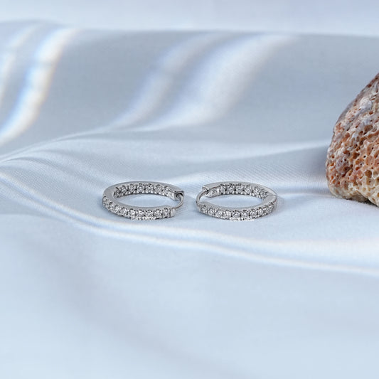 Round Cut Lab Hoop Earrings