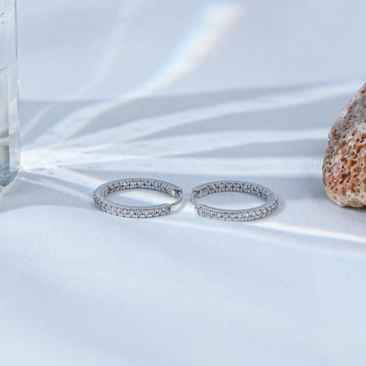 Round Lab Grown Diamond Hoops