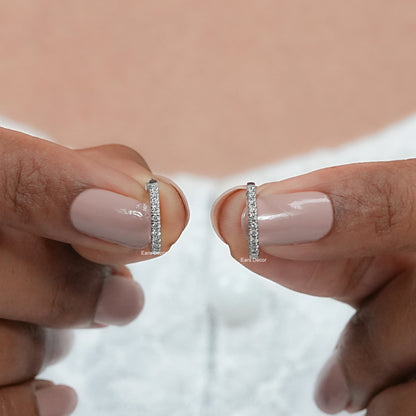 Round Lab Grown Diamond Hoops
