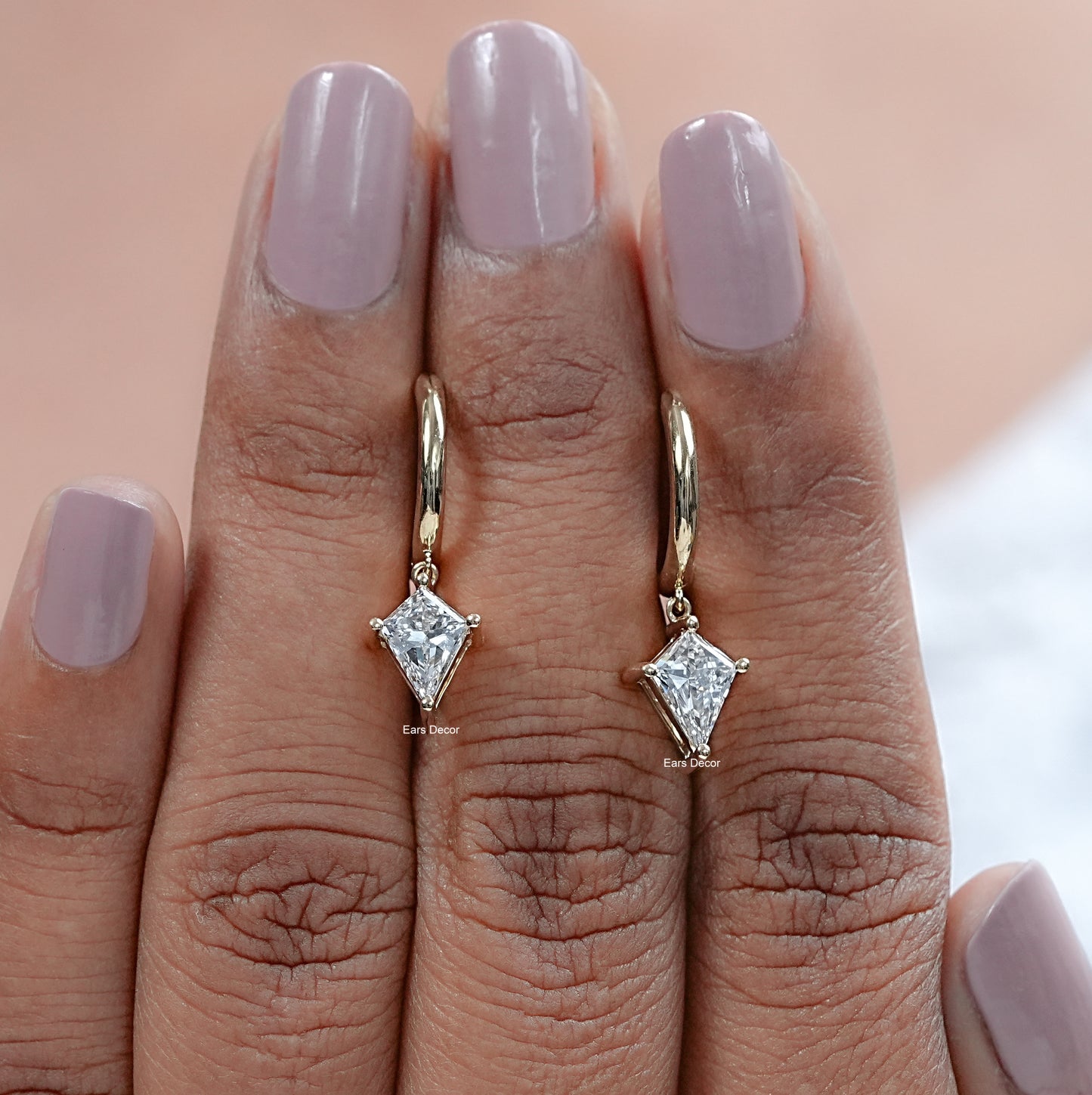 Kite Cut Lab Diamond Hoop Earrings