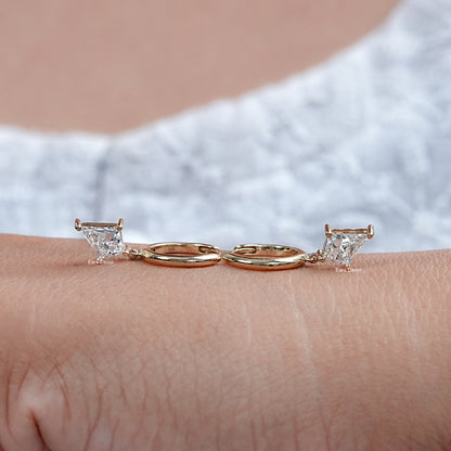 Kite Cut Lab Diamond Hoop Earrings