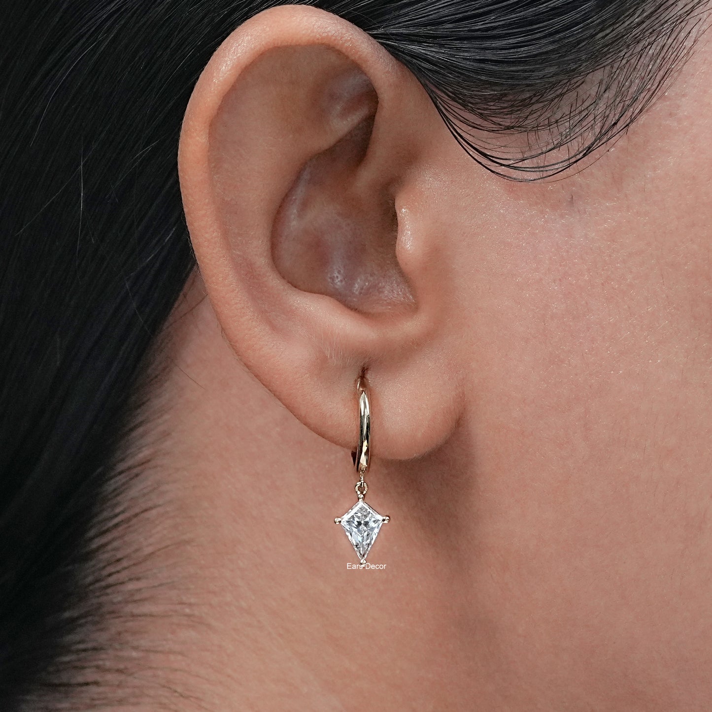 Kite Cut Lab Diamond Hoop Earrings