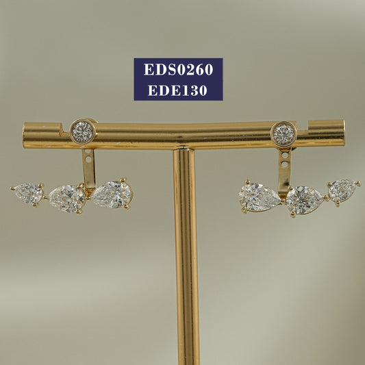 Pear & Round Cut Lab Diamond Jacket Studs