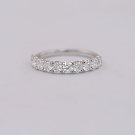 Brilliant Round Cut Lab Half Eternity Wedding Band