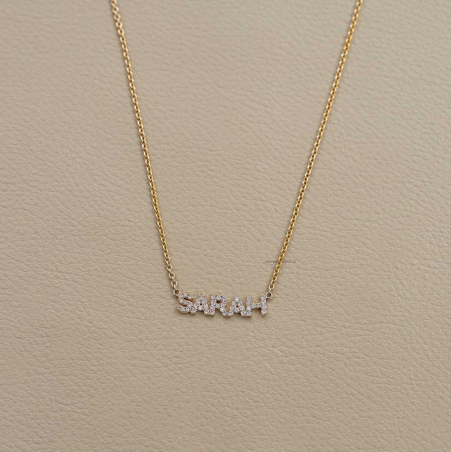 Round Diamond Name Necklace