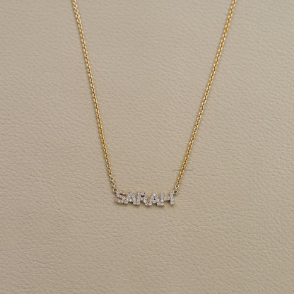 Round Diamond Name Necklace