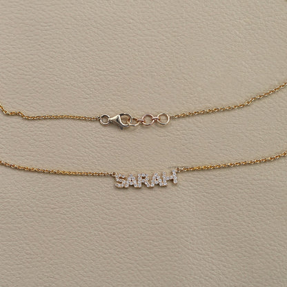 Round Diamond Name Necklace