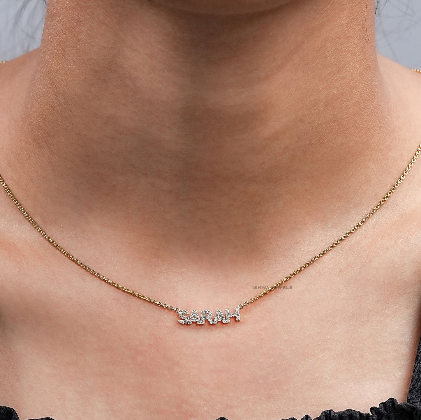 Round Diamond Name Necklace