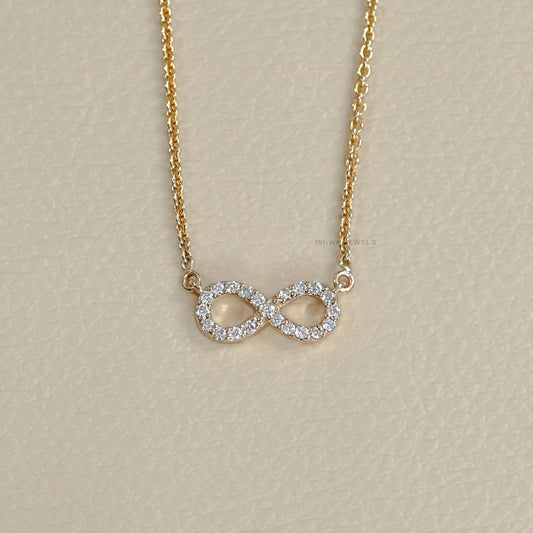 Round Lab Diamond Infinity Necklace