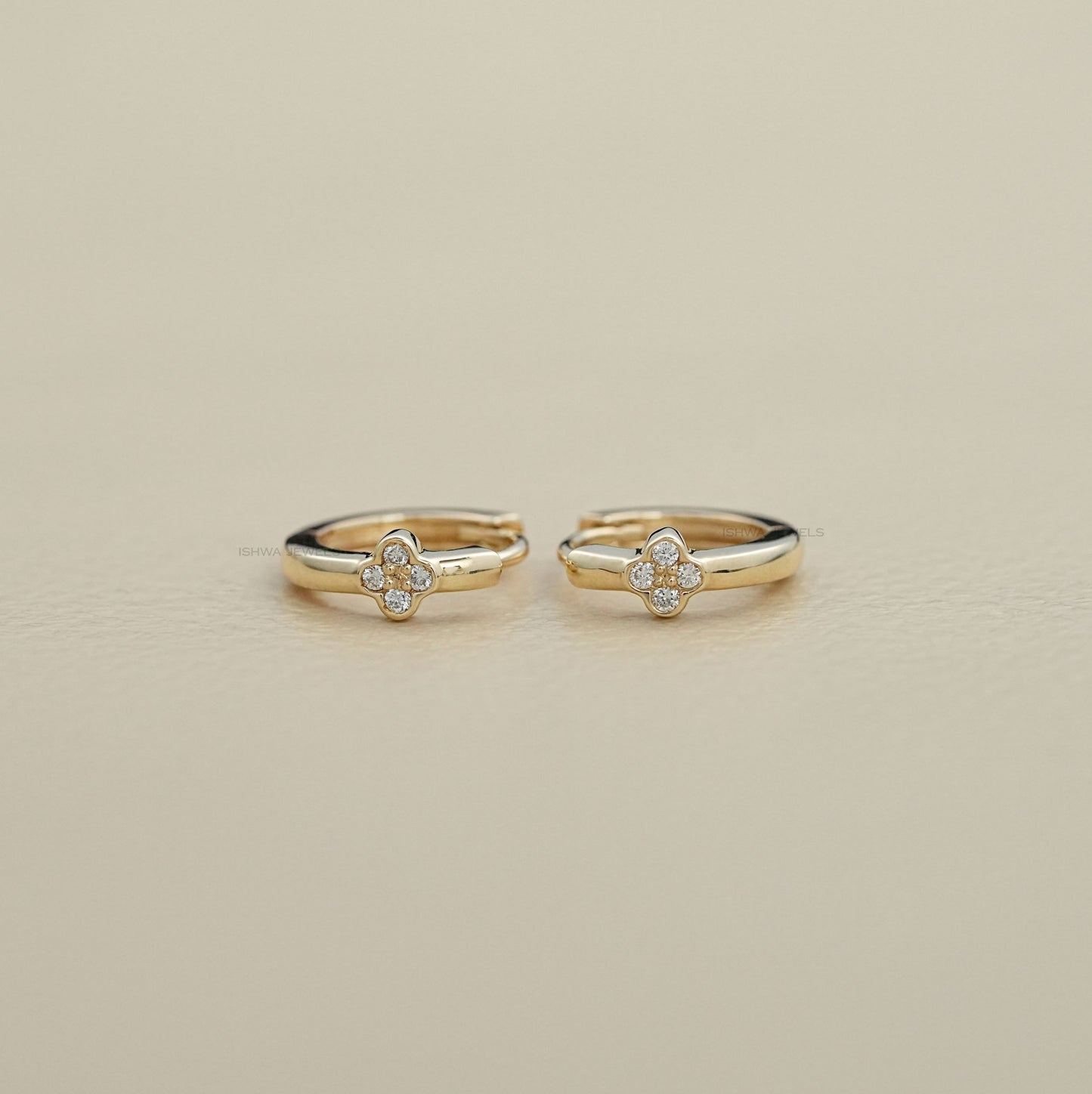 Round Diamond Hoop Earring