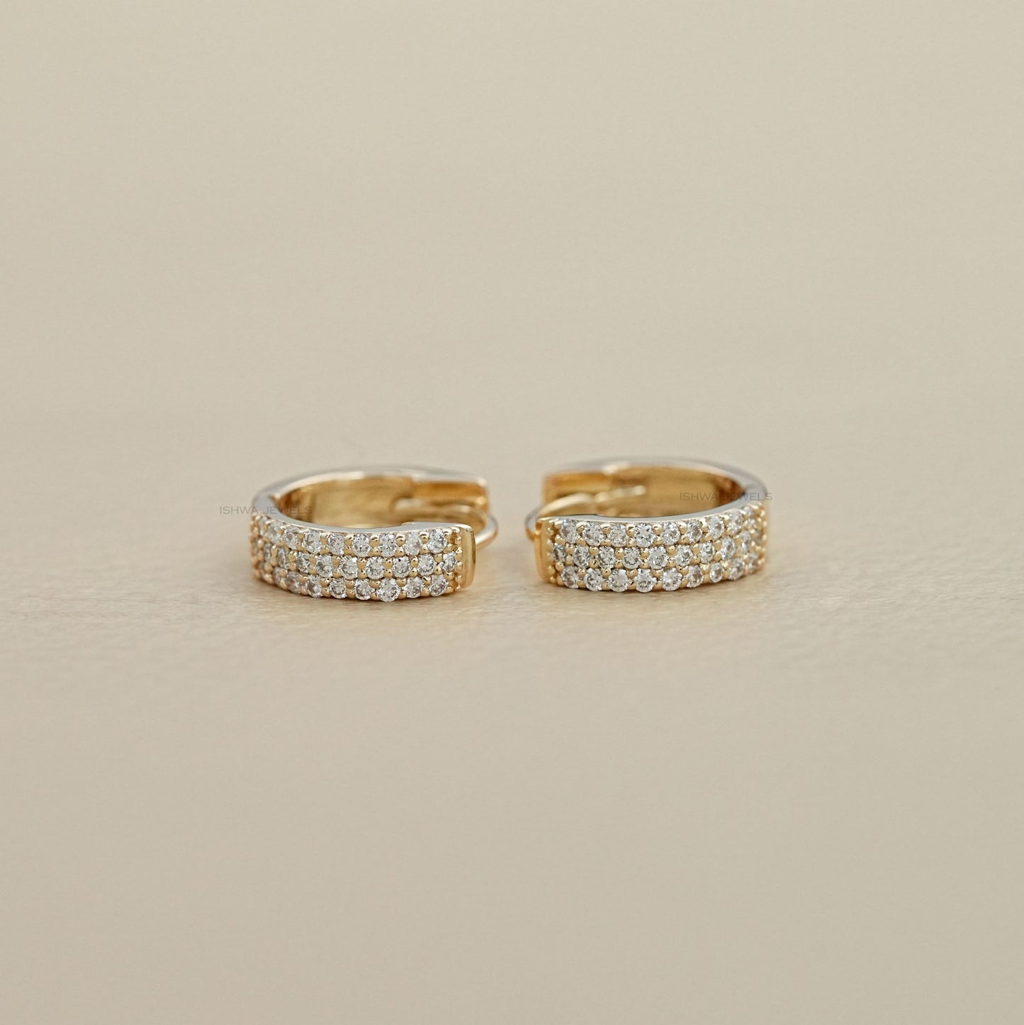 Round Diamond Pave Hoop Earring