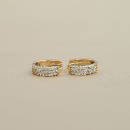 Round Diamond Pave Hoop Earring