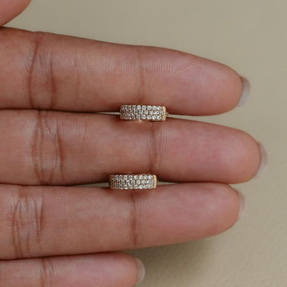 Round Diamond Pave Hoop Earring