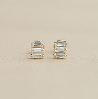 Baguette Diamond Stud Earring