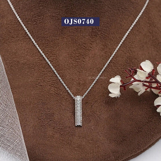 Line Bar Chocolate Round Cut Pendant