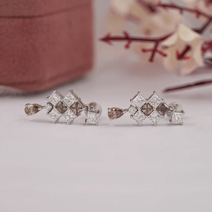 Multi Shape  Lab Diamond Drop Dangle Earring