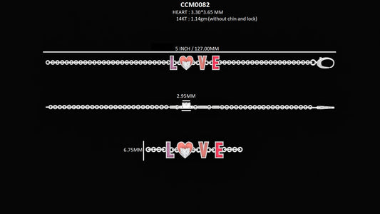 Heart Cut Lab Diamond Enamel Bracelet